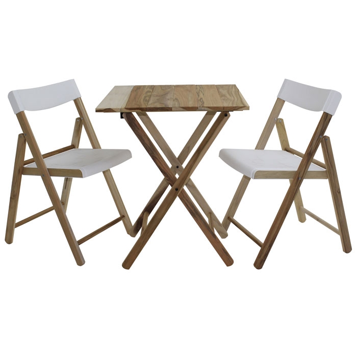 Tramontina Potenza 3 Piece Folding Bistro Set, White