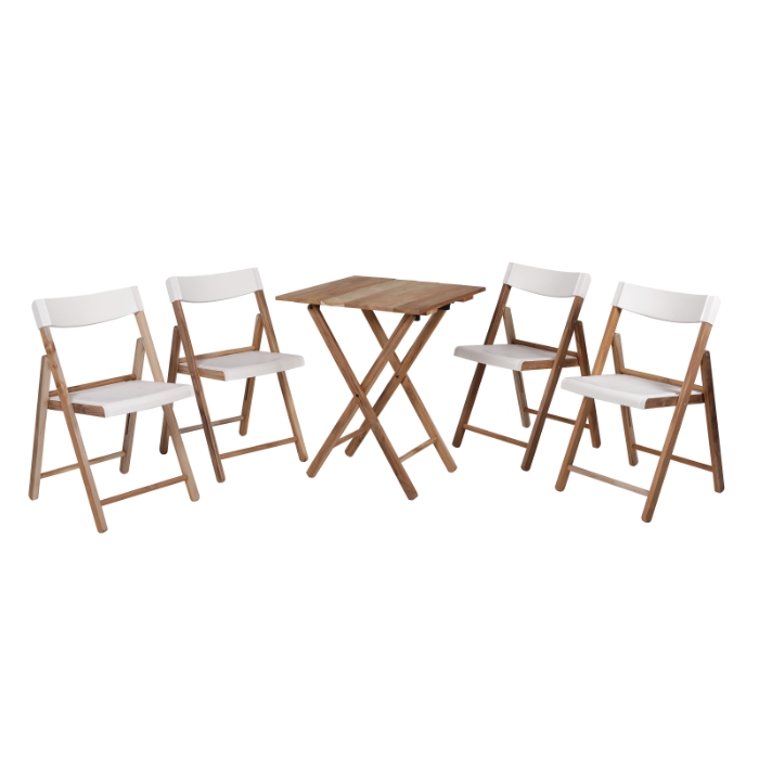 Tramontina Potenza 5 Piece Folding Bistro Set, White