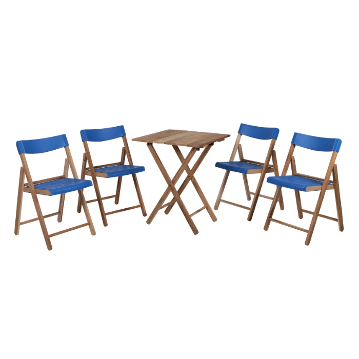 Tramontina Potenza 5 Piece Folding Bistro Set, Blue