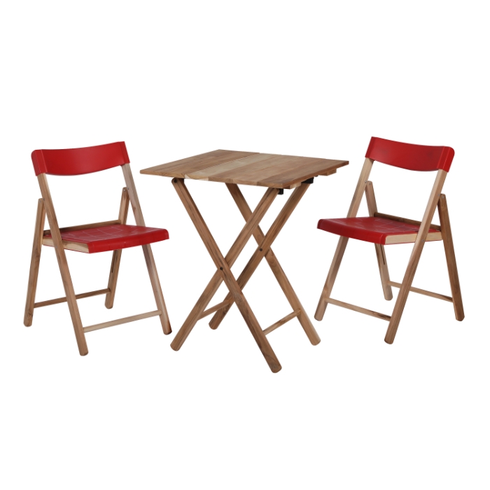 Tramontina Potenza 3 Piece Folding Bistro Set, Red