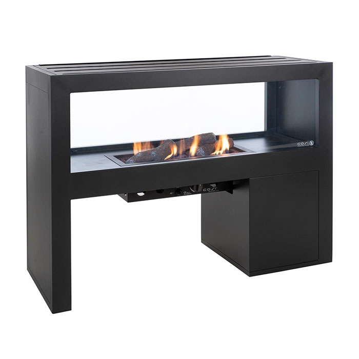 Cosivista 120 Outdoor Gas Fireplace, Black