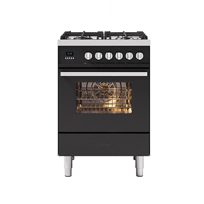 ILVE Torina 60cm Single Cavity Dual Fuel Range Cooker, Matt Graphite