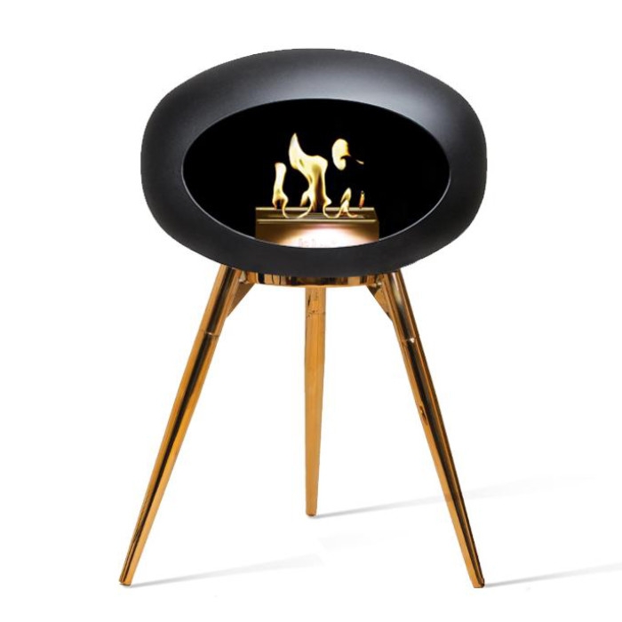 Le Feu Ground Low Bioethanol Fireplace, Black/Rose Gold