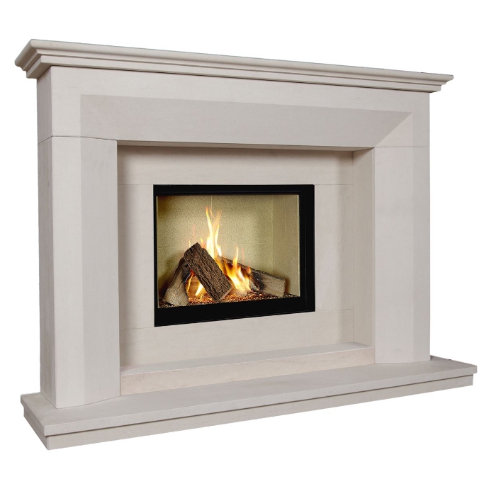 Michael Miller Angelo Celena 54" Limestone Fireplace Suite