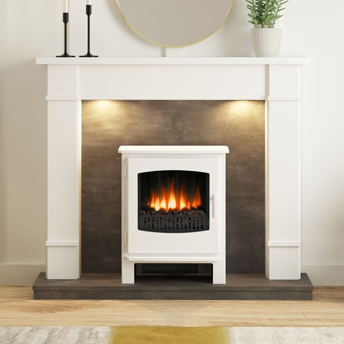 FLARE Cheshire 48" Inglenook Fireplace, Ash White