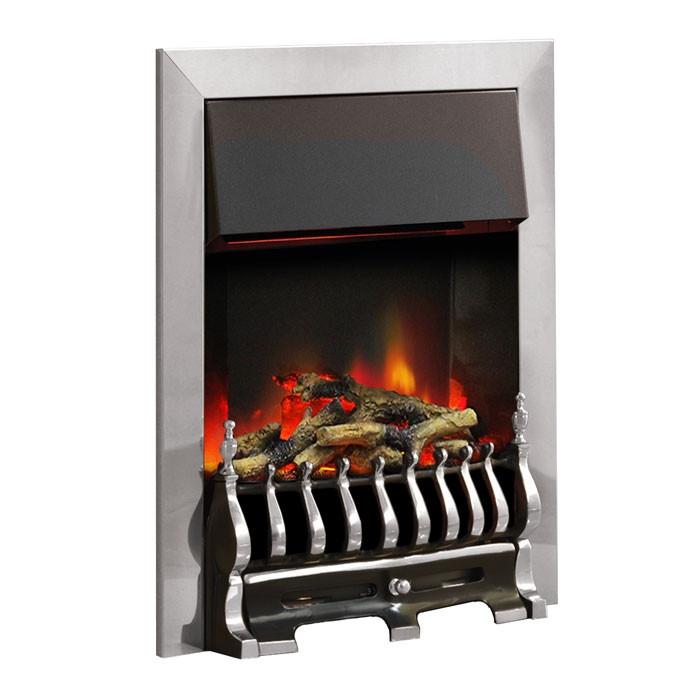 PureGlow Blenheim Illusion Chrome Electric Fire Log Effect