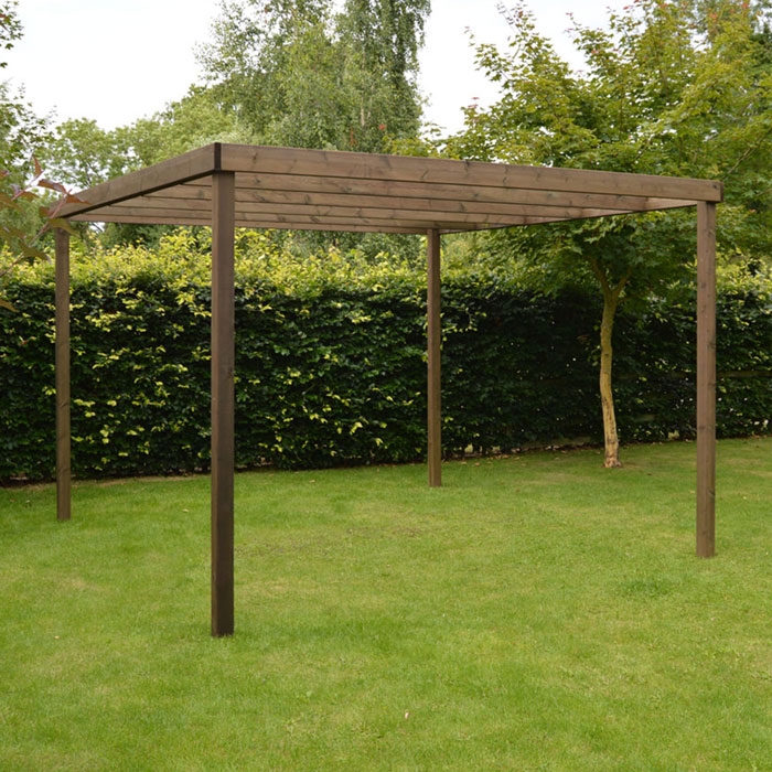 Box Pergola - 4 Post, Rustic Brown