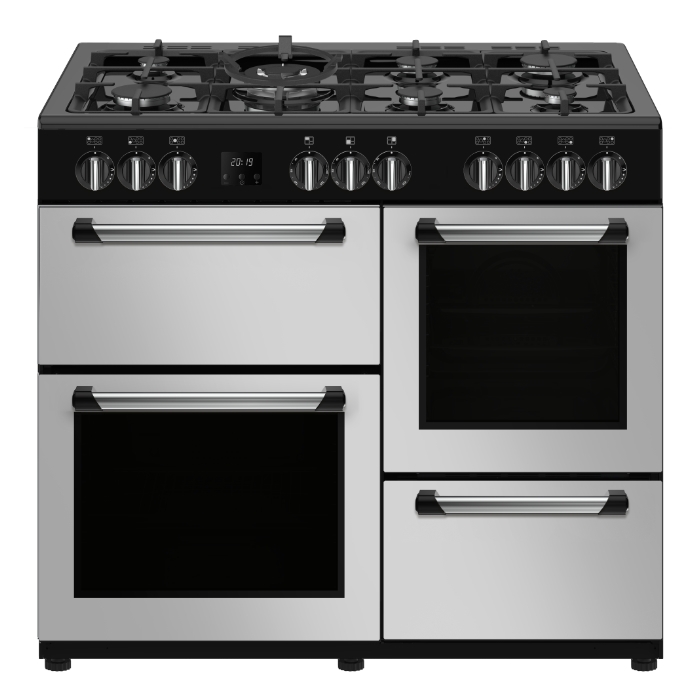 Creda C100RCDFCS Contemporary Dual Fuel Range Cooker, Silver