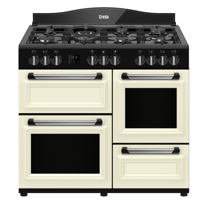 Creda C100RCDFTCRM Traditional Dual Fuel Range Cooker, Cream