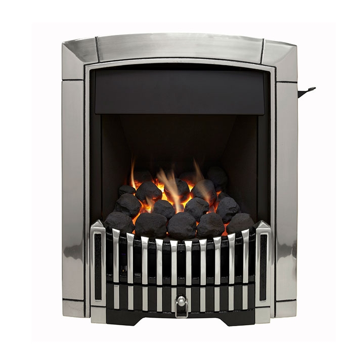 Chrome Finish Flavel Caress Plus Contemporary Gas Fire, Slide Control