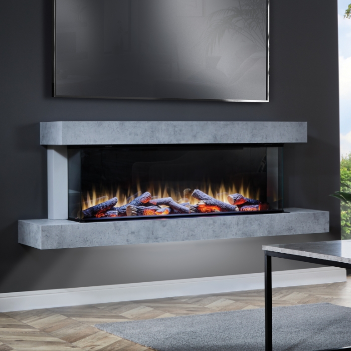 Katell Cento Italia Eco Electric Fireplace, Concrete