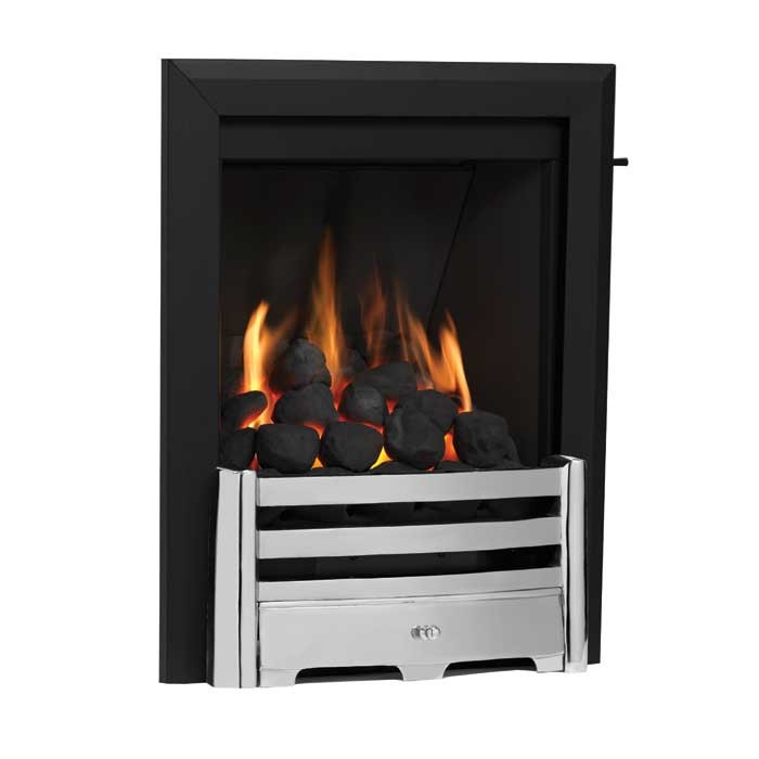 FLARE Classic Inset Gas Fire, Echo Fret, Black/Chrome