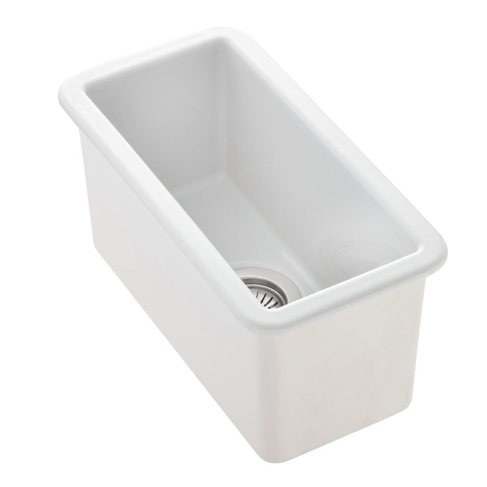 Rustique Belfast CRUB1740WH/ Ceramic Sink Angled