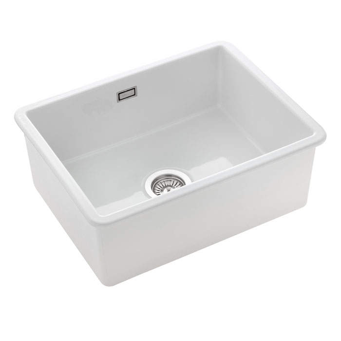 Rustique Belfast CRUB5340WH/ Ceramic Sink Angled