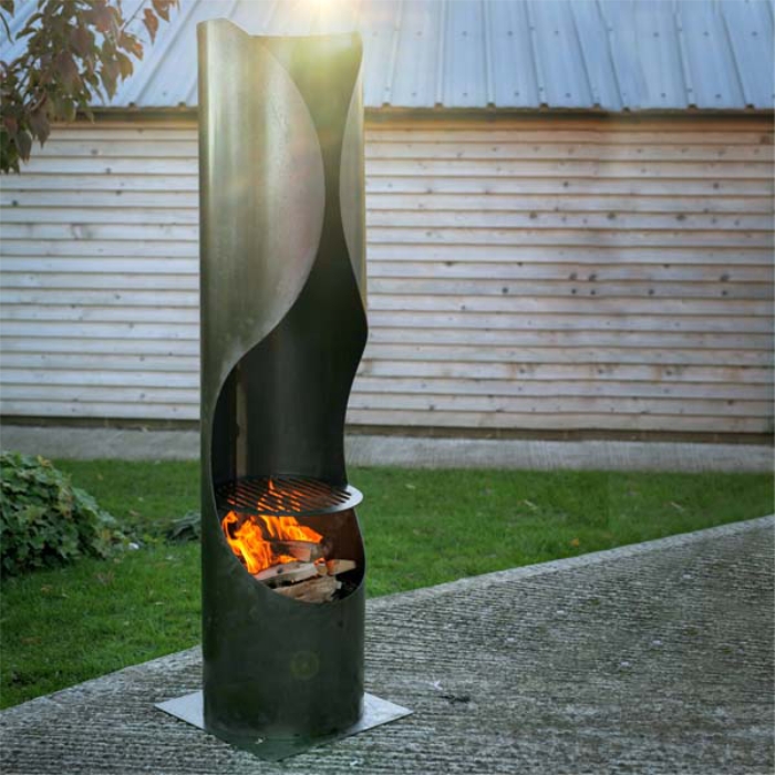 Firepits UK Curve Chimenea with Swing Arm BBQ Rack