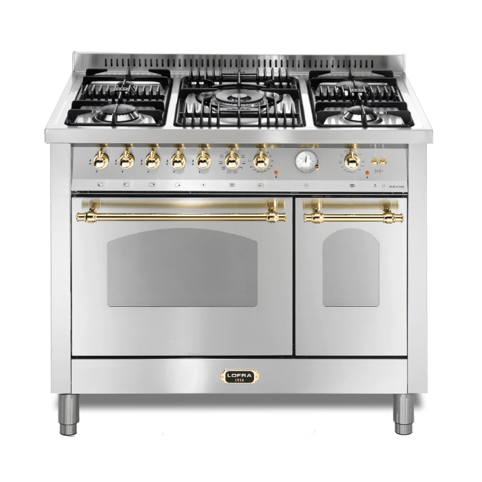 Lofra Dolcevita 100cm Dual Fuel Double-Oven Cooker, Stainless Steel