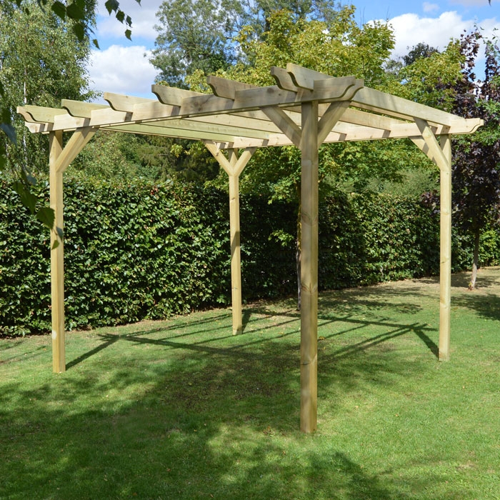 Double Garden Pergola - 4 Post, Light Green