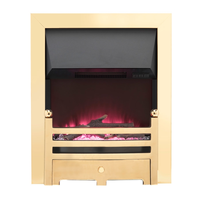 Gallery Bauhaus Inset Electric Fire, Brass