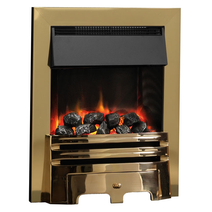 PureGlow Grace Illusion Brass Electric Fire Coal Effect