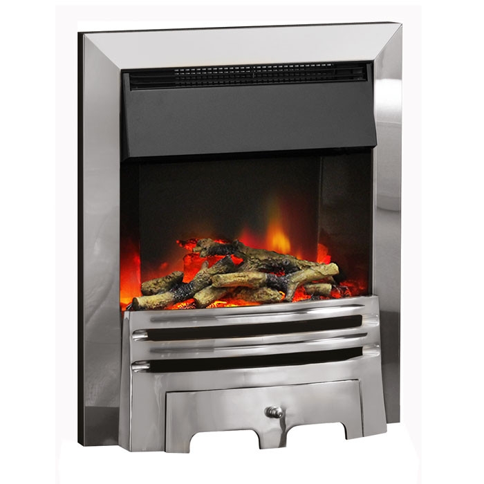 PureGlow Grace Illusion Chrome Electric Fire Log Effect