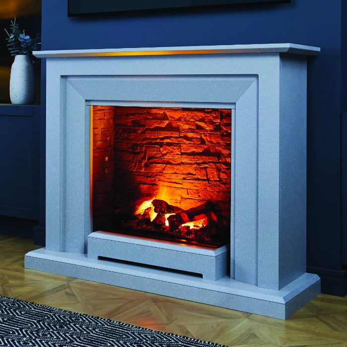 Katell Napoli 48" Italia Optimyst Electric Fireplace Suite