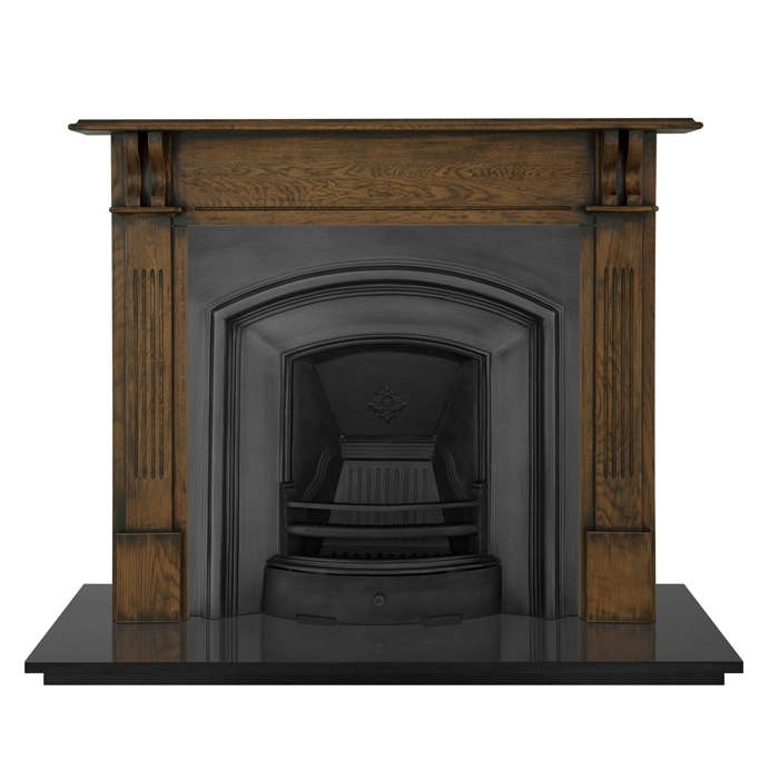 Carron London Plate Cast Iron Arched Insert, Black