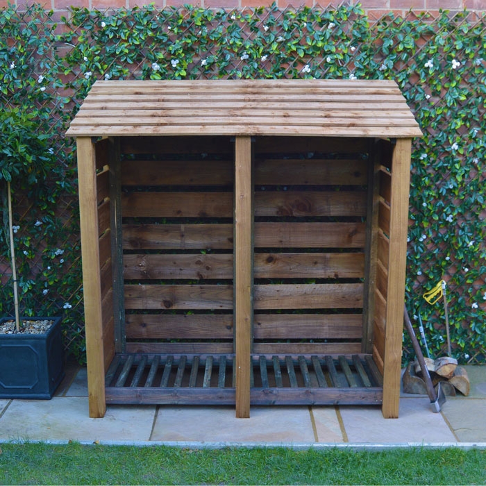 Hambleton 6ft Slatted Double Bay Log Store