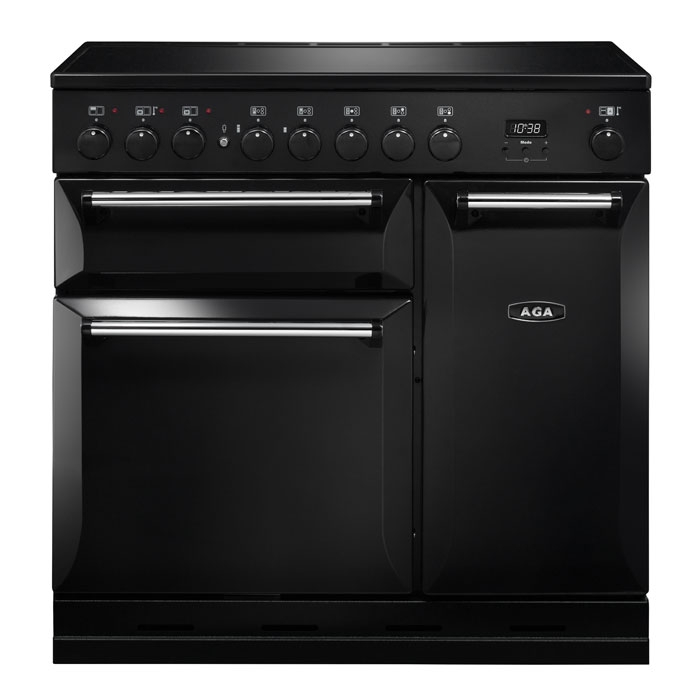 AGA Masterchef Deluxe 90cm Induction Hob Range Cooker, Black