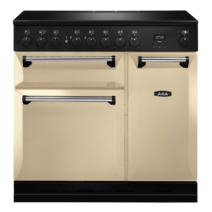 AGA Masterchef Deluxe 90cm Induction Hob Range Cooker, Cream