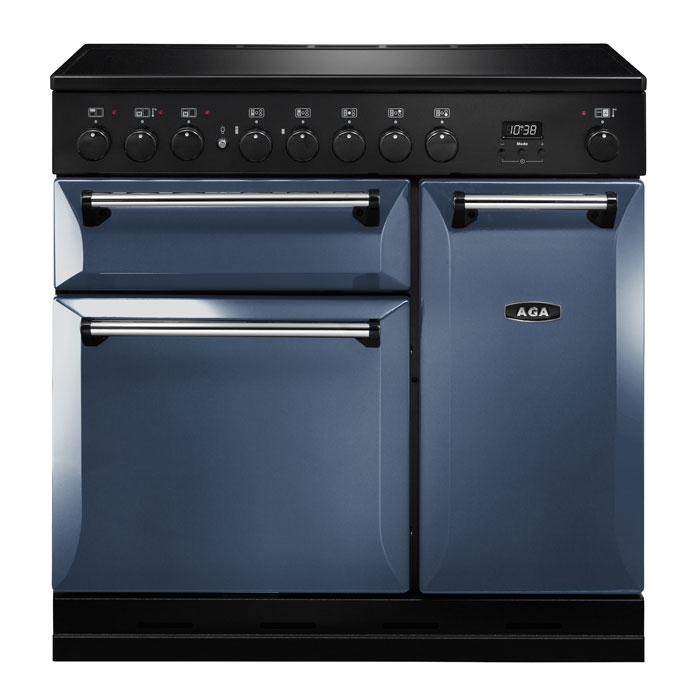 AGA Masterchef Deluxe 90cm Induction Range Cooker, Dartmouth Blue