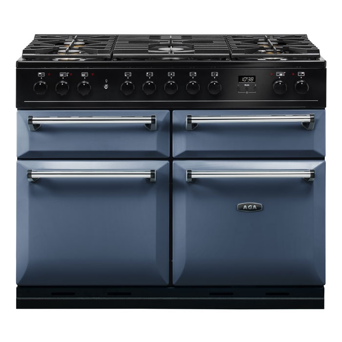 AGA Masterchef Deluxe 110cm Dual Fuel Range Cooker, Dartmouth Blue