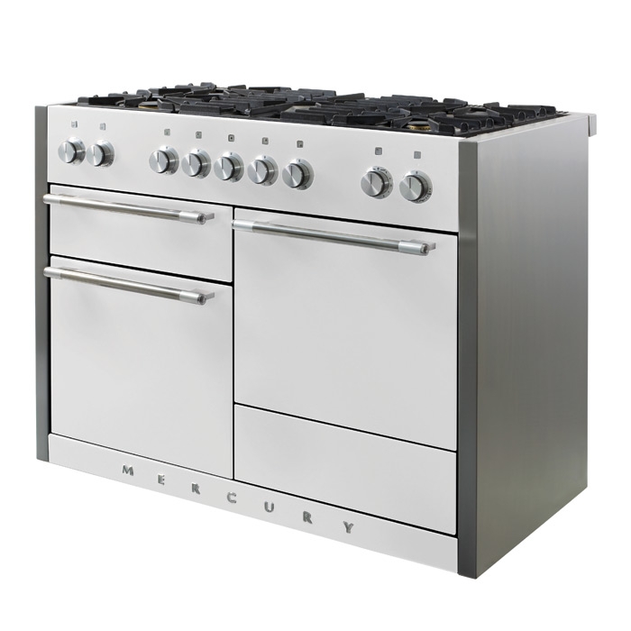 AGA Mercury 1200 Snowdrop Induction Electric Range Cooker Angled