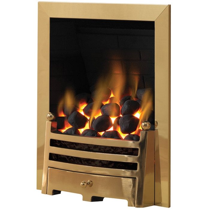 Pureglow Bauhaus Gas Fire, Brass