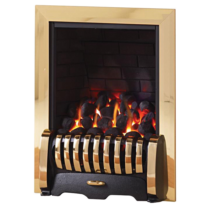 Pureglow Media Gas Fire, Brass