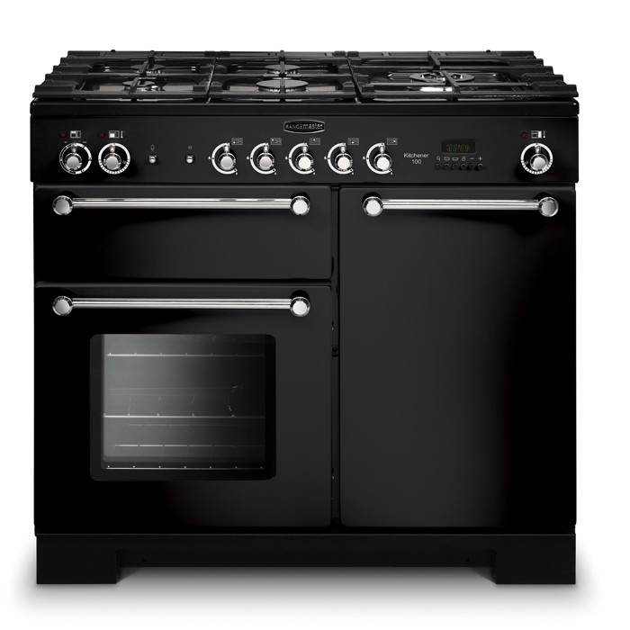 Rangemaster Kitchener 100cm Gas Range Cooker, Black