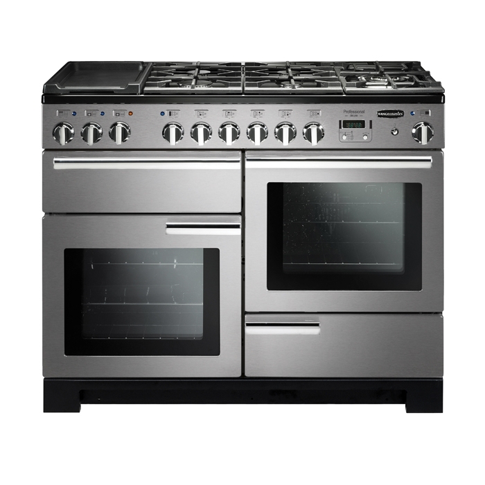 Rangemaster Professional Deluxe 110cm Stainless Steel Dual Fuel Range Cooker 