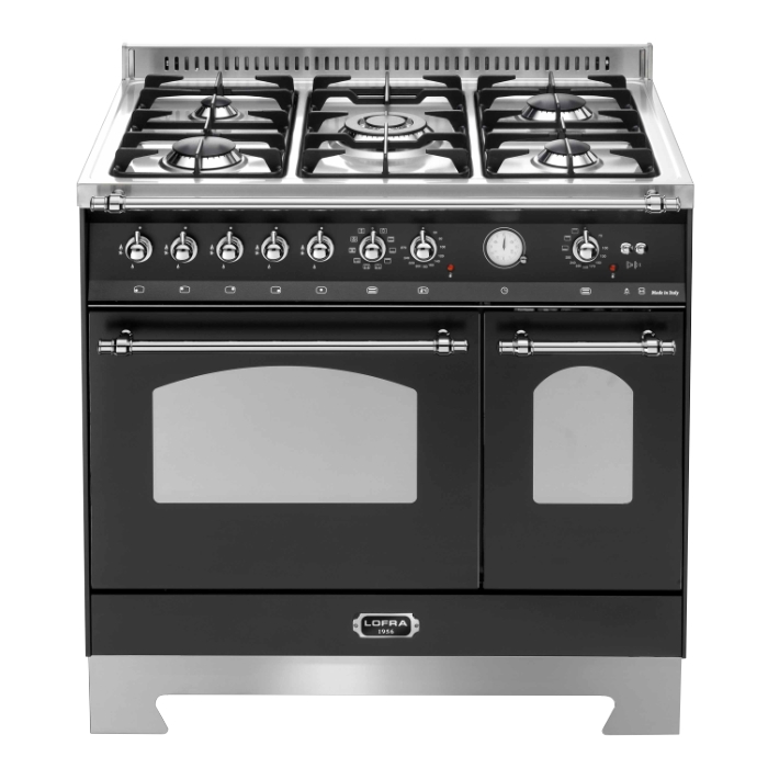 Lofra Dolcevita 90cm Dual Fuel Double-Oven Cooker, Matt Black