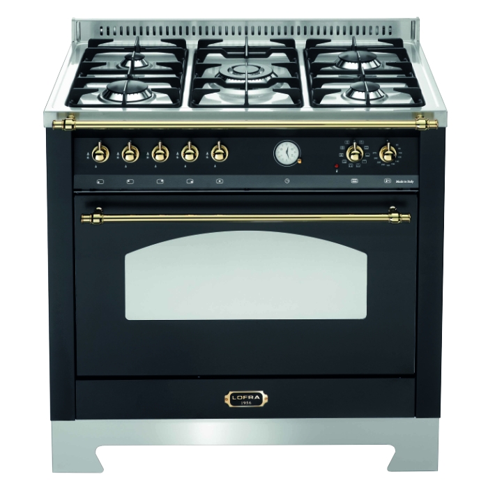 Lofra Dolcevita 90cm Dual Fuel Single-Oven Cooker, Matt Black