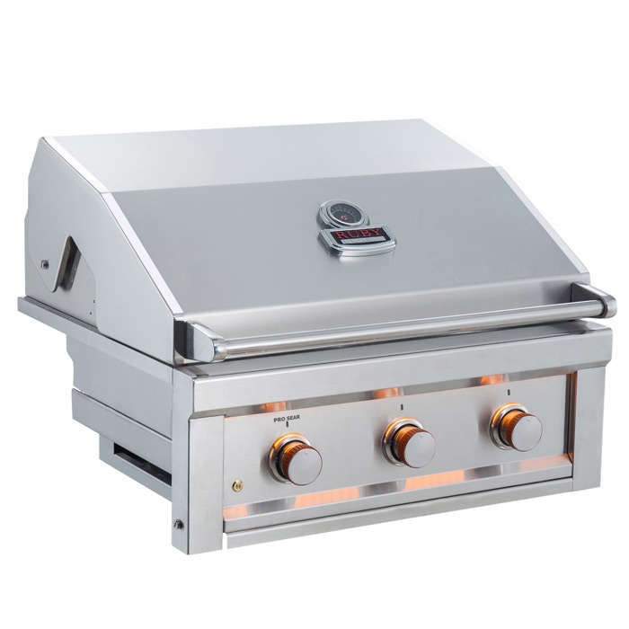 Sunstone Ruby Series 3 Burner Built In Burner Gas BBQ