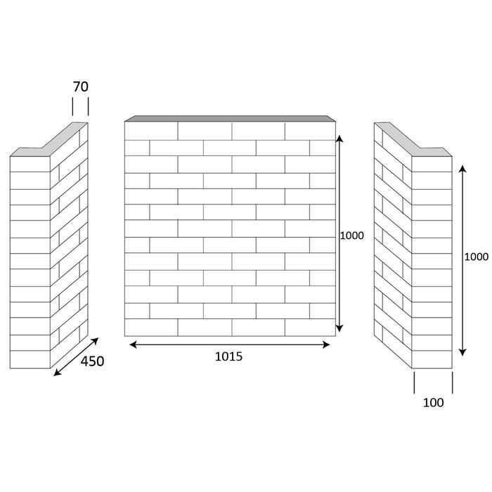 Dimensions for Gallery 3 Piece Rustic Chamber With Side Returns