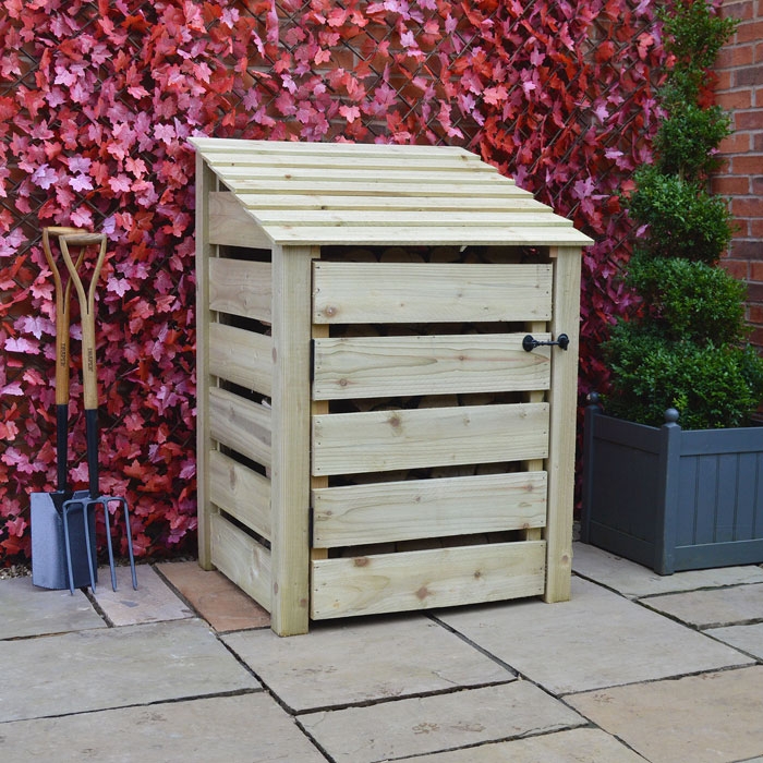 Burley 4ft Slatted Log Store with Door