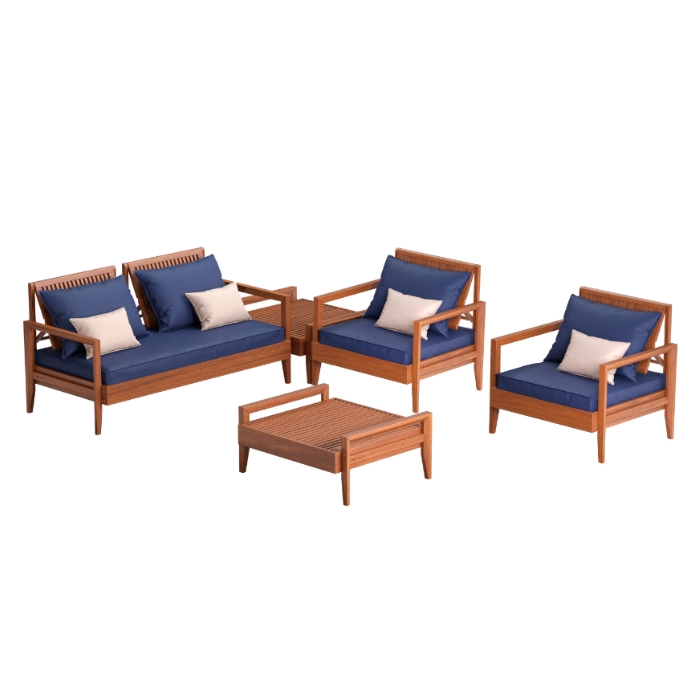 Tramontina Mood 5pc Lounge Set, Royal Blue/Beige