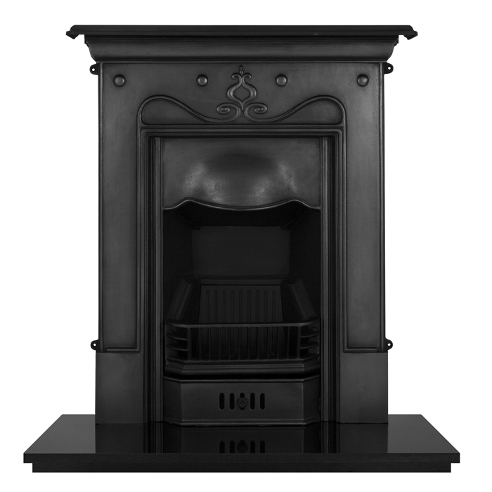 Carron Tulip Cast Iron Combination Fireplace, Black