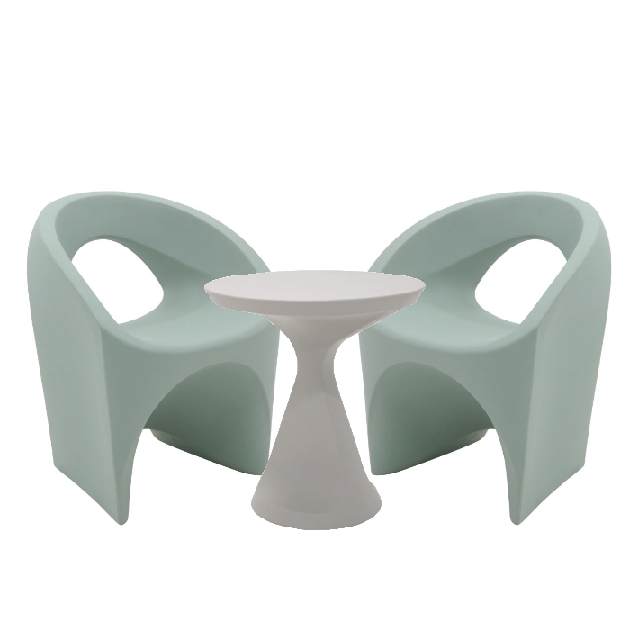 Tramontina Jet 3 Piece Lounge Set, Sage Green/Concrete