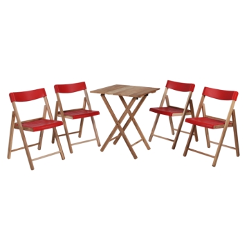 Tramontina Potenza 5 Piece Folding Bistro Set, Red