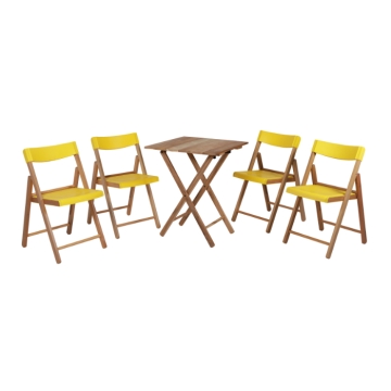 Tramontina Potenza 5 Piece Folding Bistro Set, Yellow