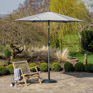 Pacific Lifestyle Riva 2.5m Round Parasol, Luna Grey