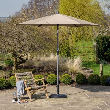 Pacific Lifestyle Riva 2.5m Round Parasol, Taupe