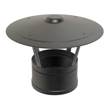 5" Rain Cap For Twin Wall Flue - Black