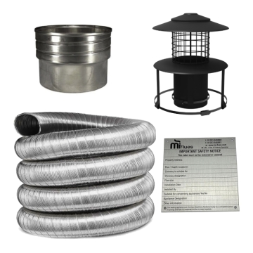 All-In-One 10 Metre Stove Flue Pack 5", 316/316 Grade